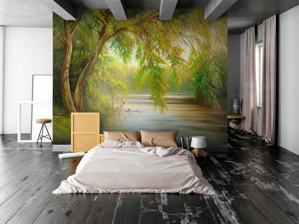 Wilgentakken boven warm rivierlicht — interieur 2