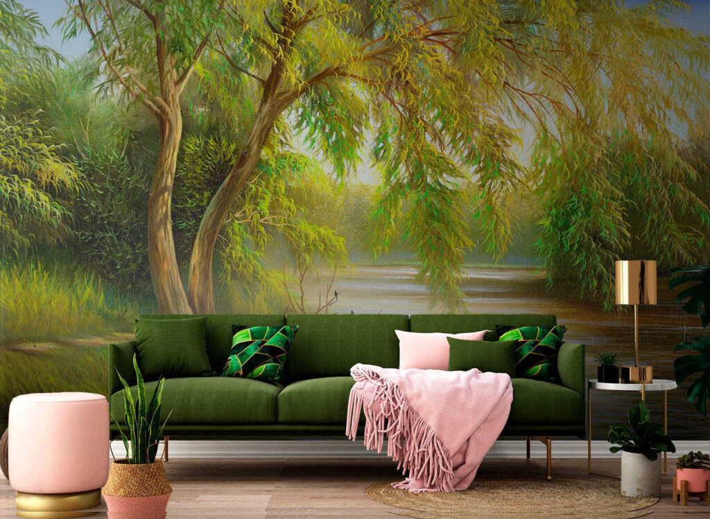 Wilgentakken boven warm rivierlicht — interieur 4
