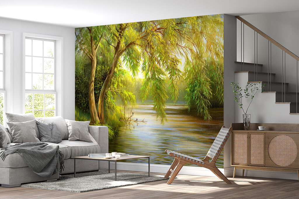Wilgentakken boven warm rivierlicht — interieur 10
