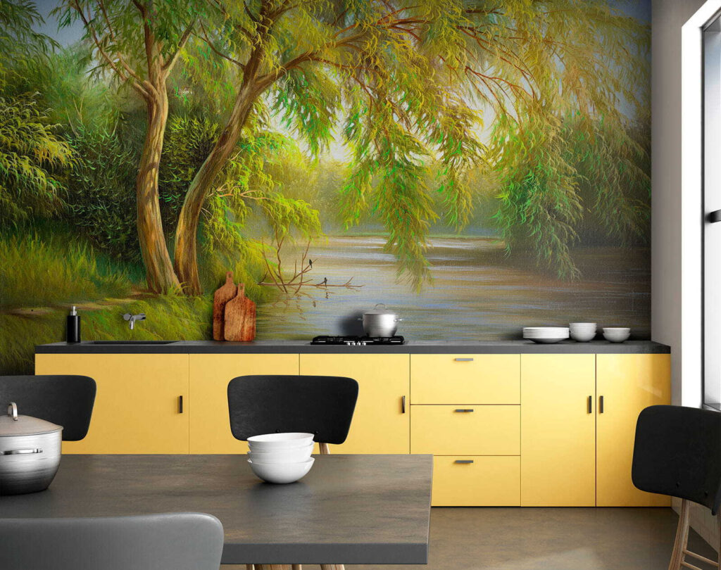 Wilgentakken boven warm rivierlicht — interieur 5