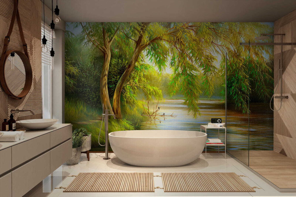 Wilgentakken boven warm rivierlicht — interieur 7