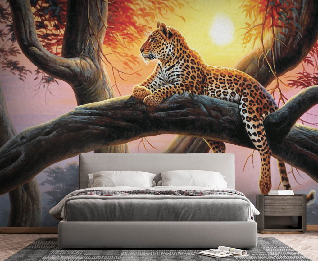 Gevlekte kat in avondboom — interieur 4