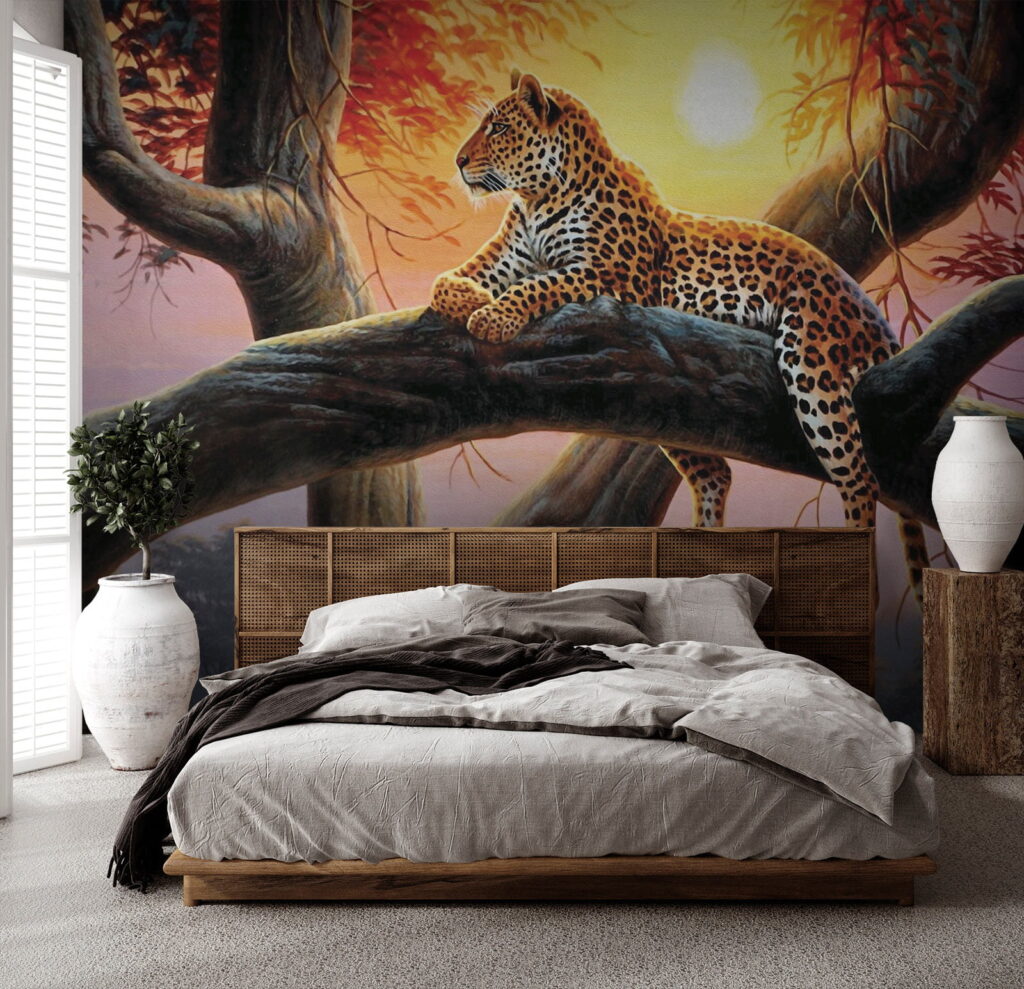 Gevlekte kat in avondboom — interieur 5