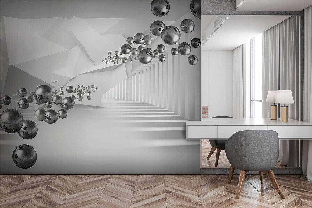 Bollen door witte diepte — interieur 10
