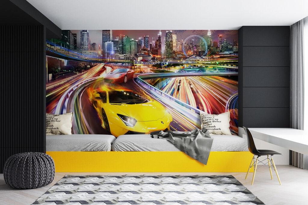 Een sportwagen door kleursporen — interieur 7