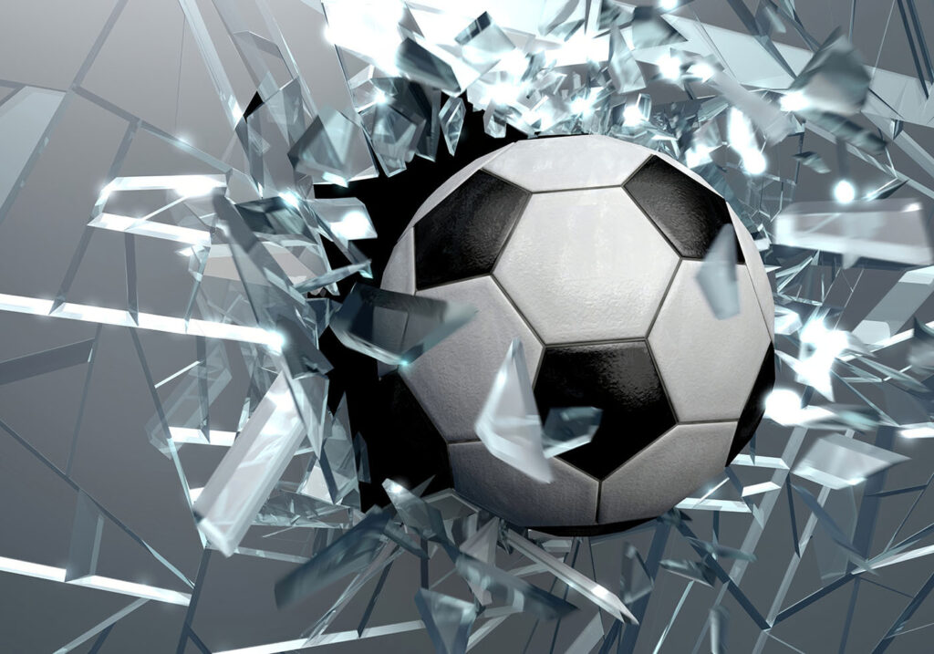 Voetbal door scherven — volledig ontwerp