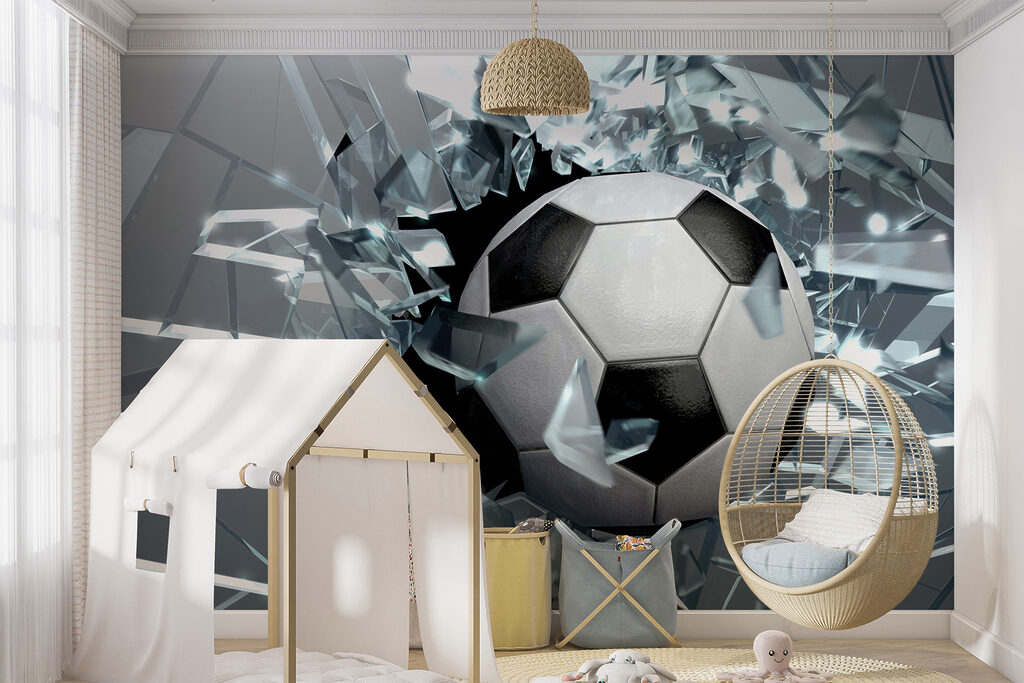 Voetbal door scherven — interieur 10
