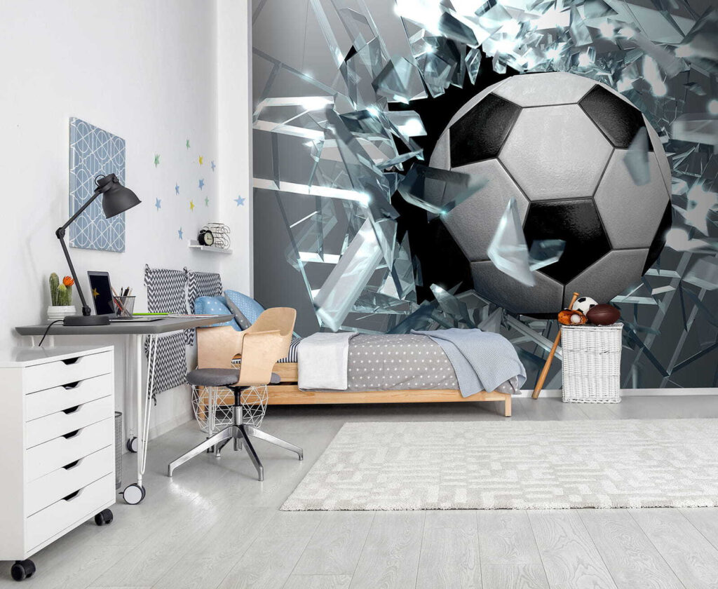 Voetbal door scherven — interieur 4