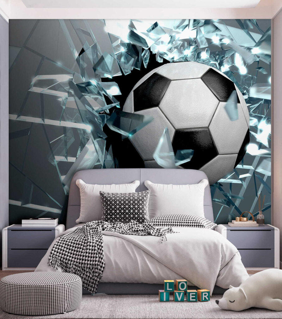 Voetbal door scherven — interieur 7