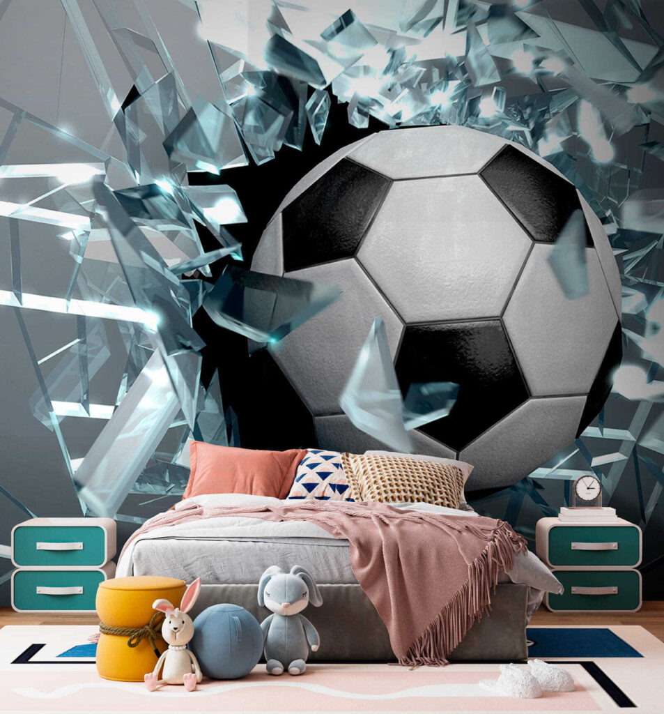 Voetbal door scherven — interieur 9