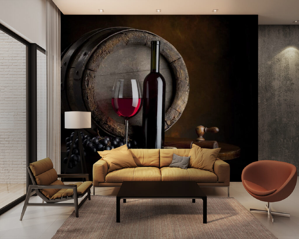 Rode wijn naast vat — interieur 3