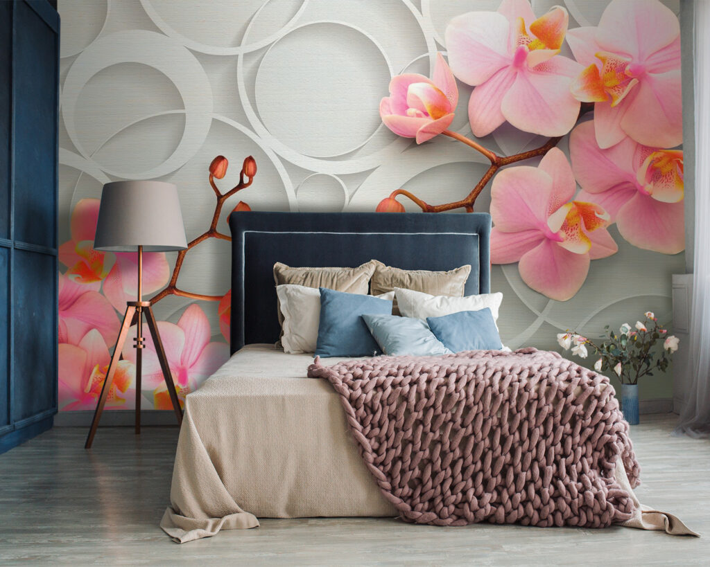 Roze orchidee tussen cirkels — interieur 2