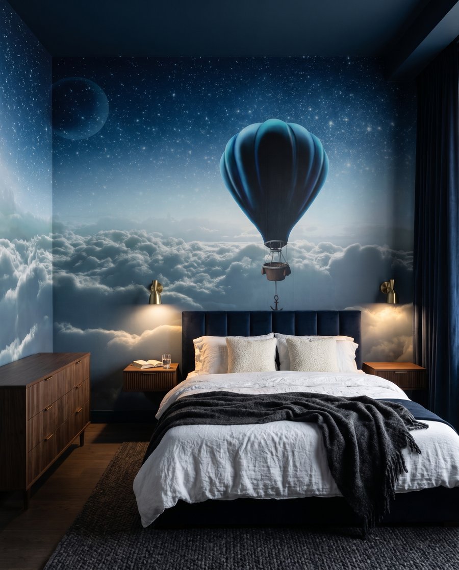 Ballonvaart onder de sterren in een interieur