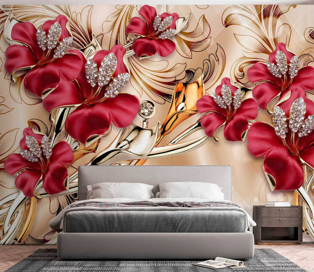 Elegant bloemmotief met ingewikkelde details in een interieur
