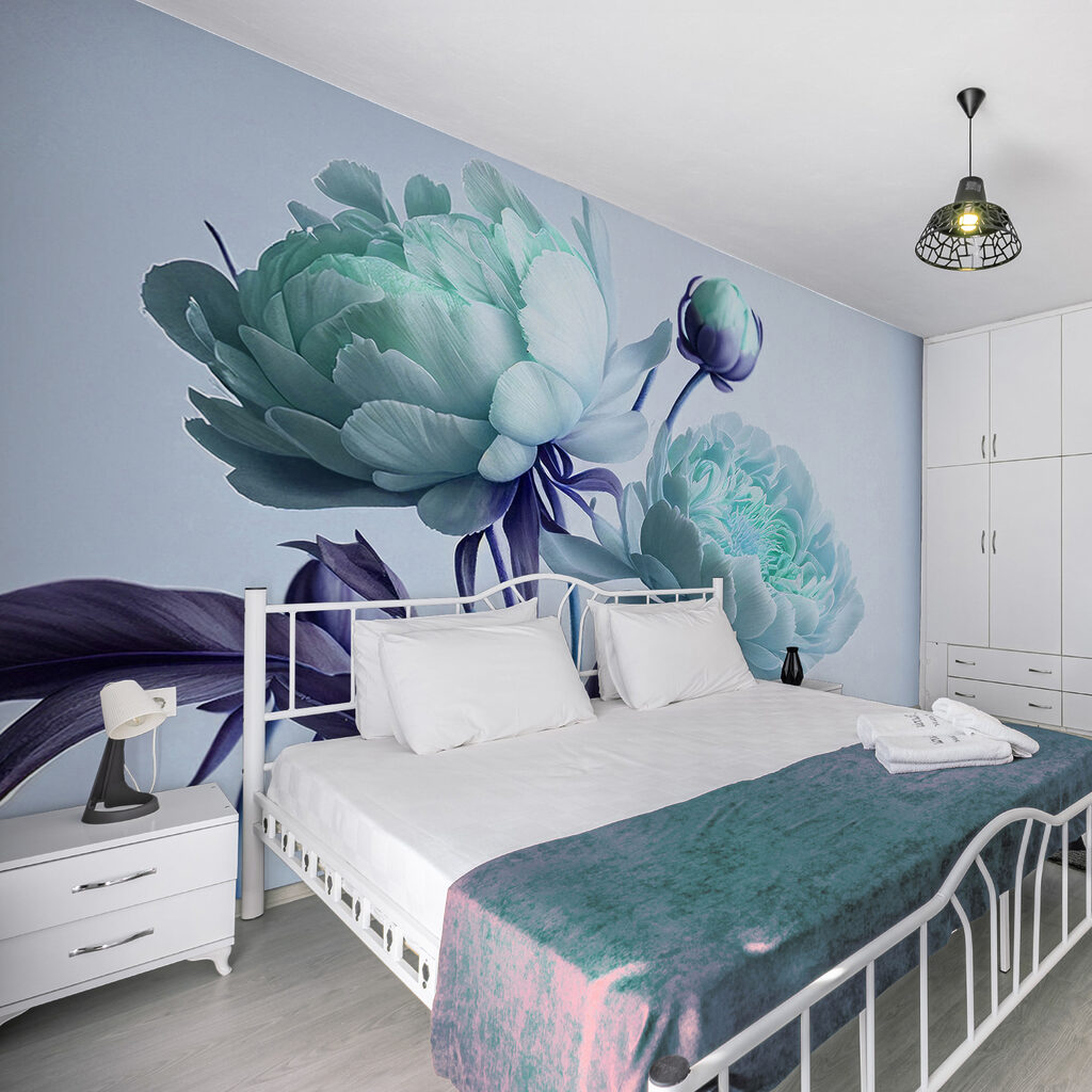 Bloemen in koele verf — interieur 2