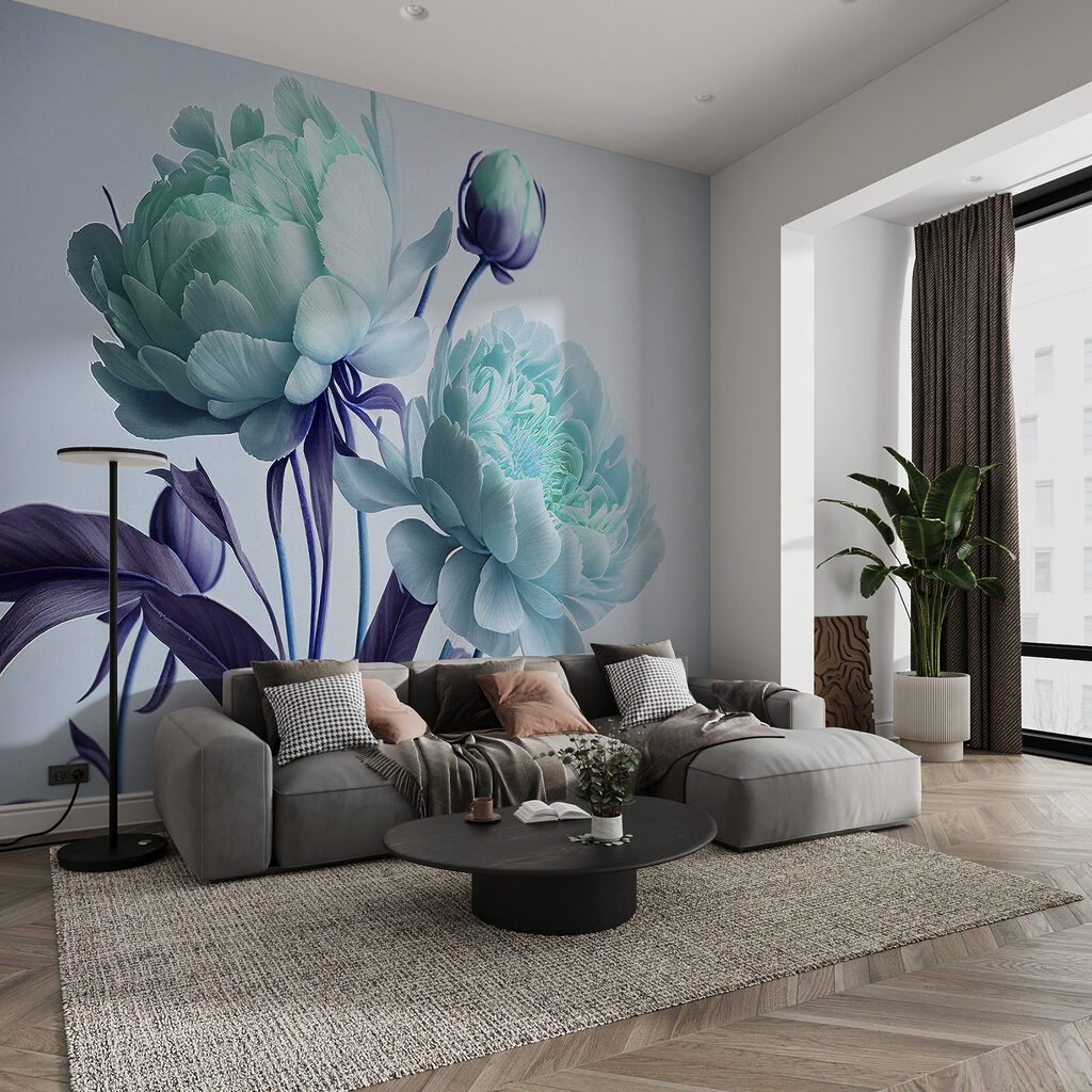 Elegante bloemen in rustgevende kleuren in een interieur