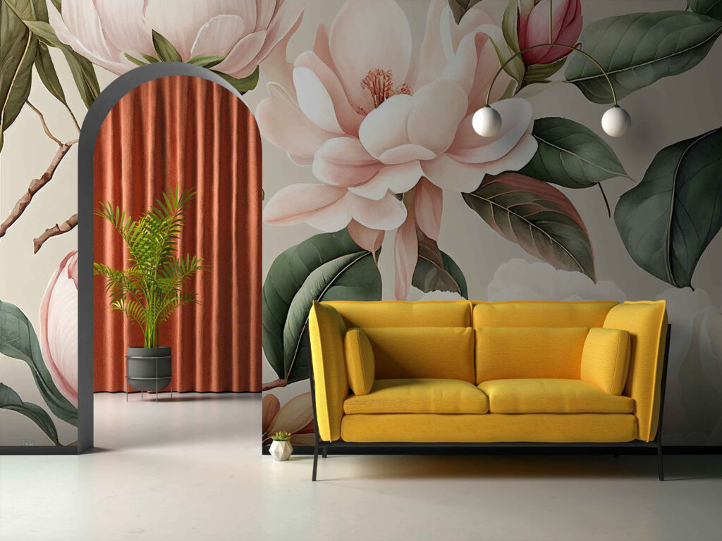 Elegante bloemen in zachte pastelkleuren — interieur 2