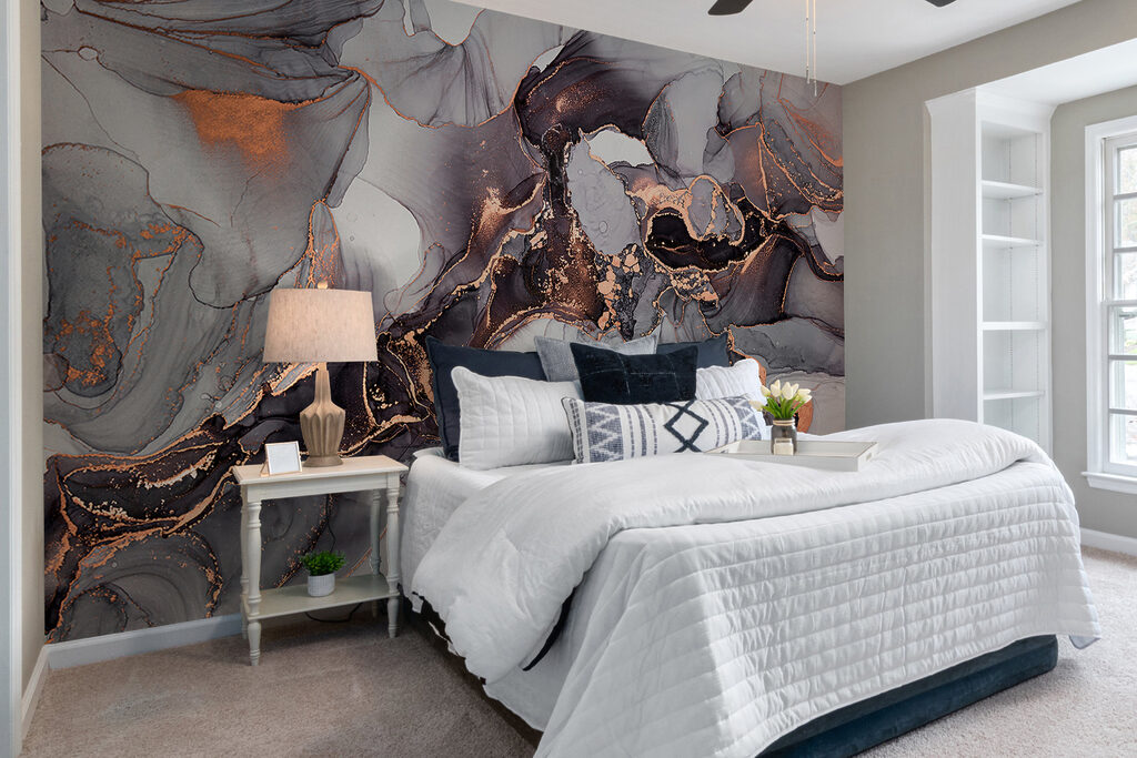 Grijze stromen met koperlijnen — interieur 5
