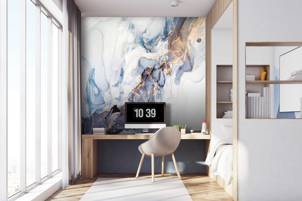 Blauwe rivier van aders — interieur 3