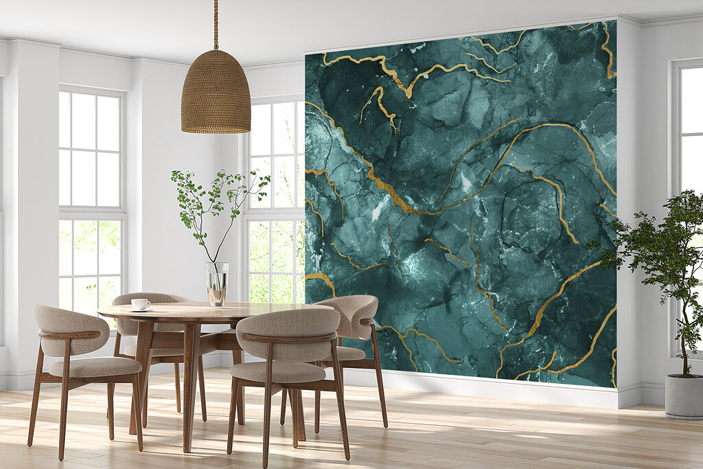 Turquoise kleurcellen met goudaders — interieur 5
