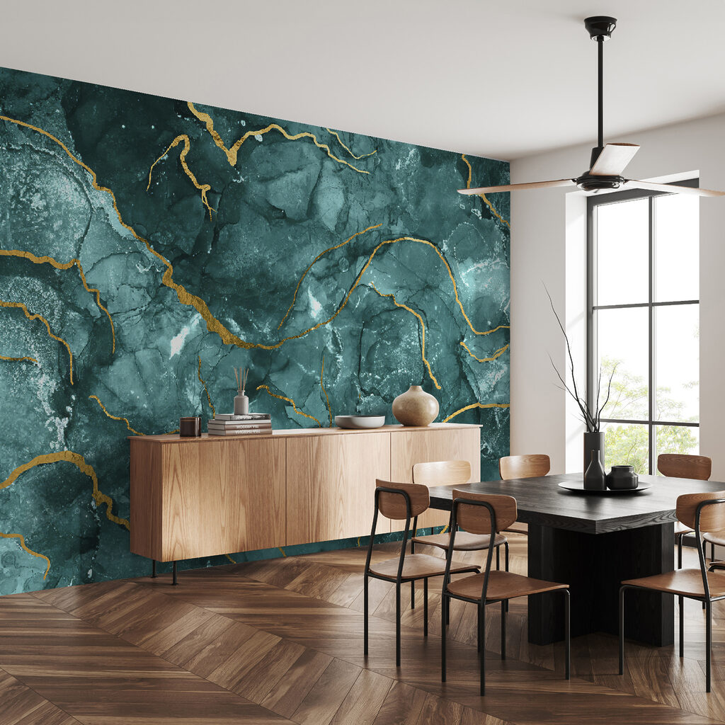 Turquoise kleurcellen met goudaders — interieur 8