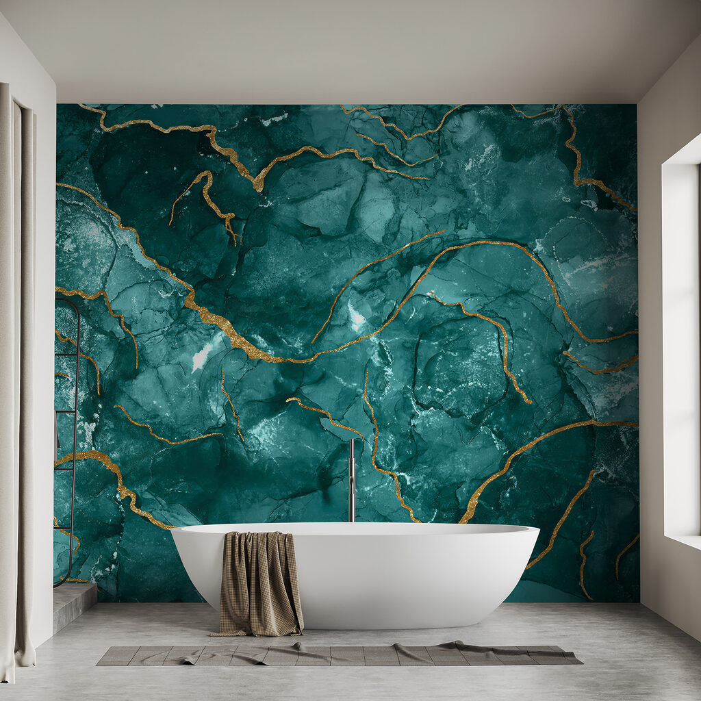Turquoise kleurcellen met goudaders — interieur 7