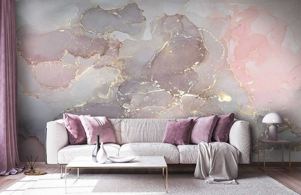 Roze kleurvelden met lichtaders — interieur 3