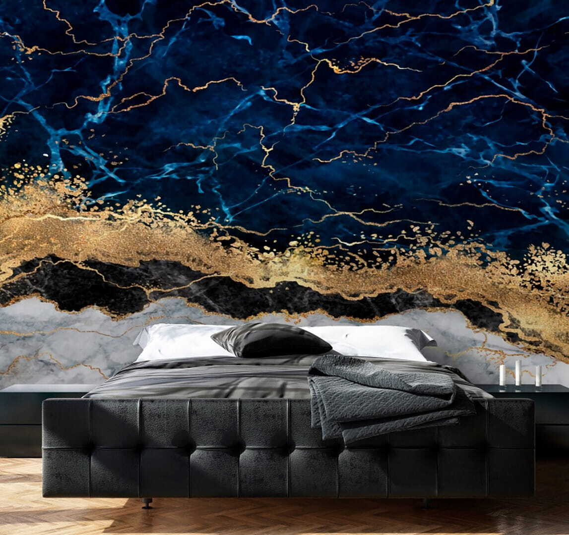 Gouden breukband door diepblauw — interieur 1