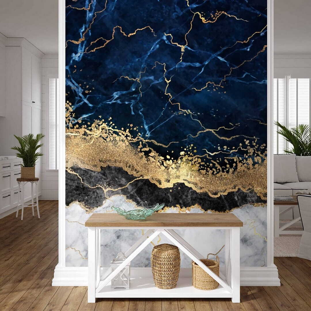 Gouden breukband door diepblauw — interieur 2
