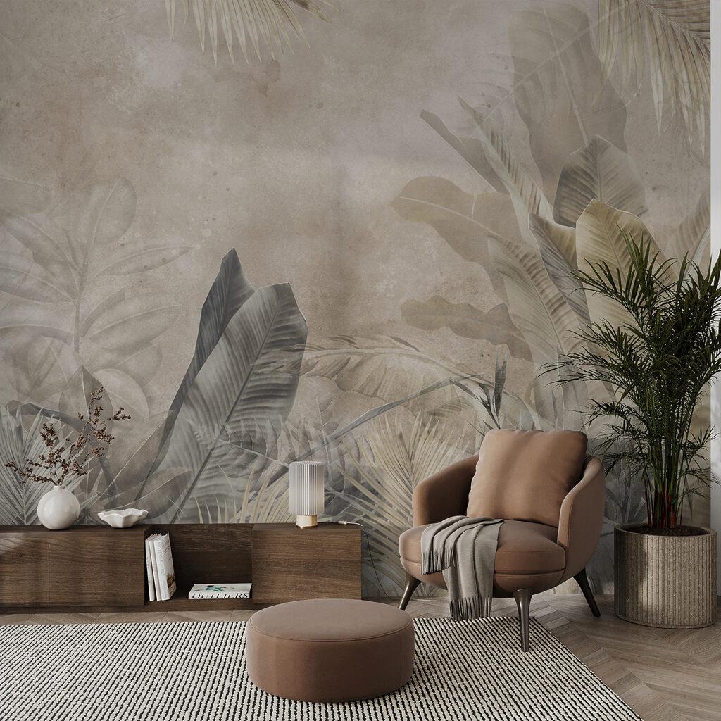 Palmen in zachte houtskooltinten — interieur 3