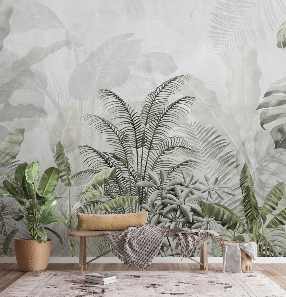 Weelderig groen in zachte tinten in een interieur