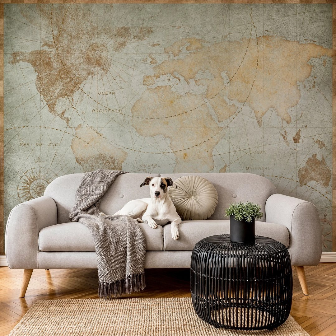 Wereld als oude zeekaart — interieur 2
