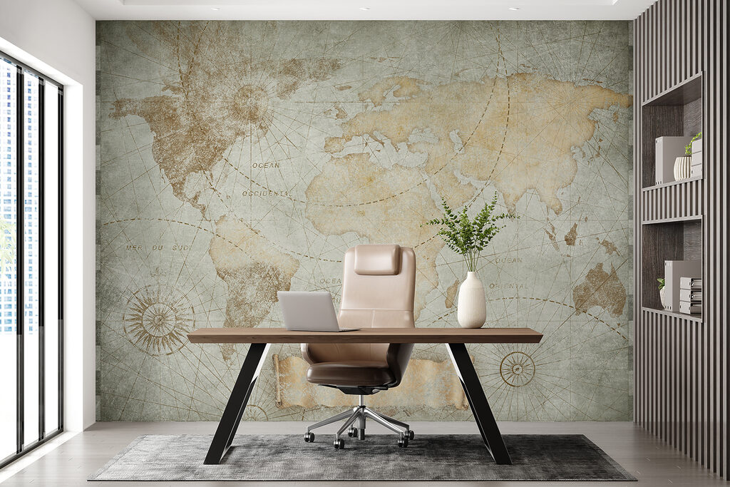 Wereld als oude zeekaart — interieur 5