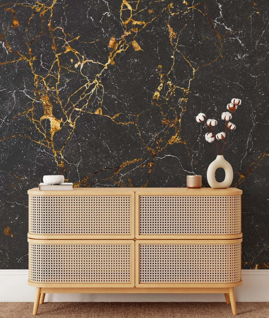 Dunne koperaders op nachtzwart — interieur 2