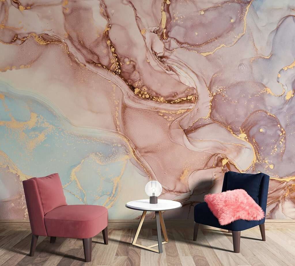 Abstracte wervelingen in zachte kleuren — interieur 4