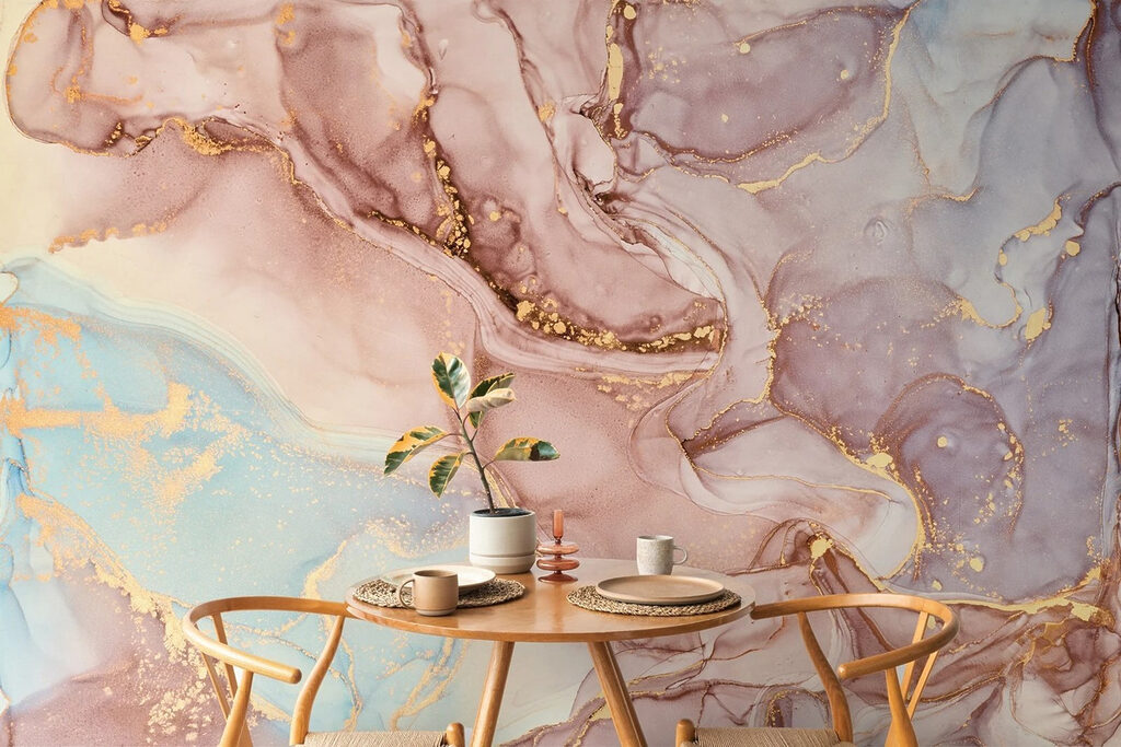 Abstracte wervelingen in zachte kleuren — interieur 5