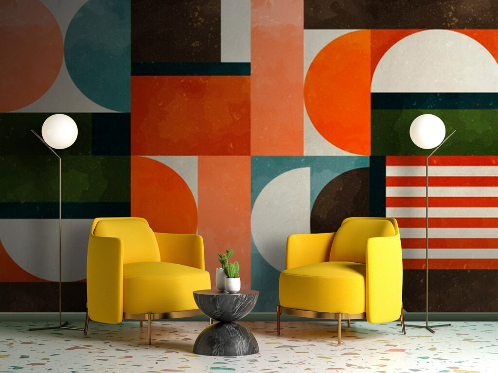Kleurvlakken met halve cirkels — interieur 3