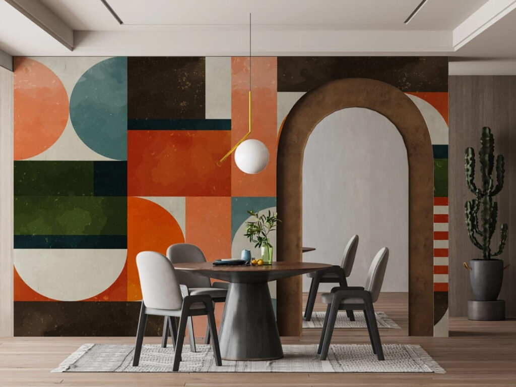 Kleurvlakken met halve cirkels — interieur 1