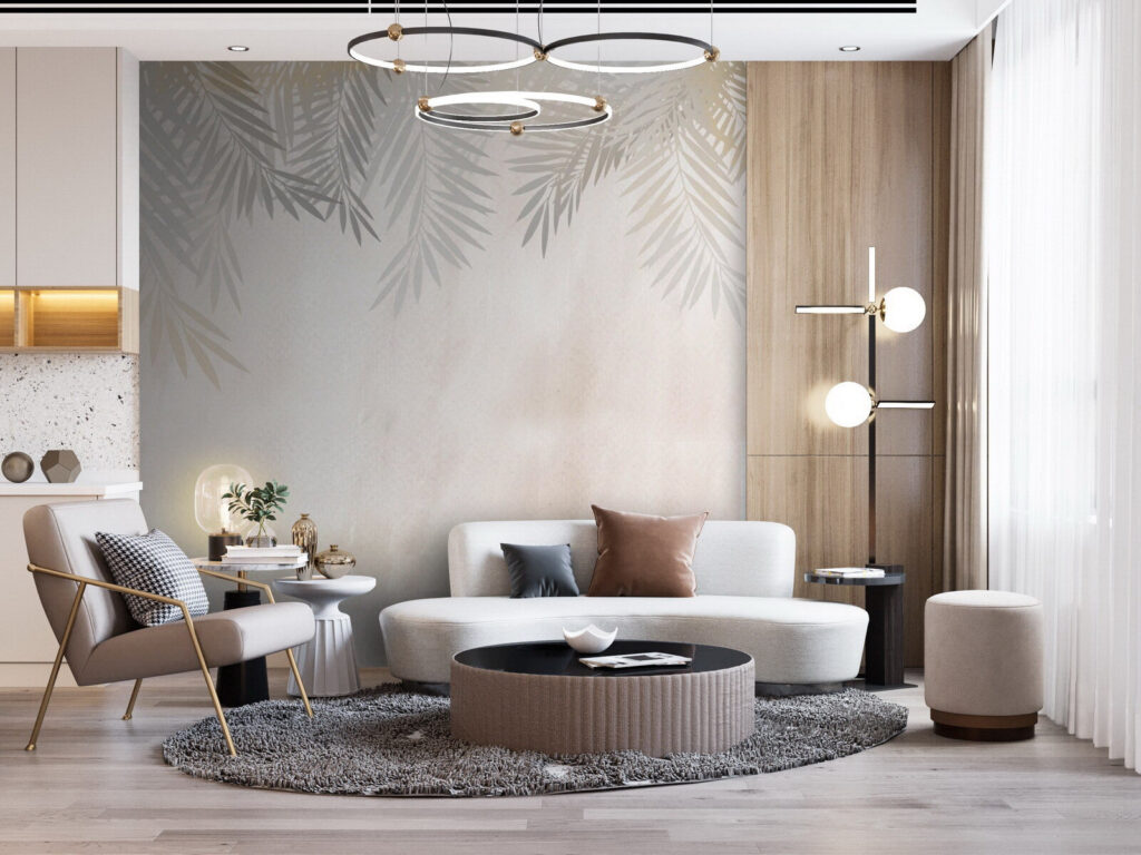Bleke palmveren langs bovenrand — interieur 2