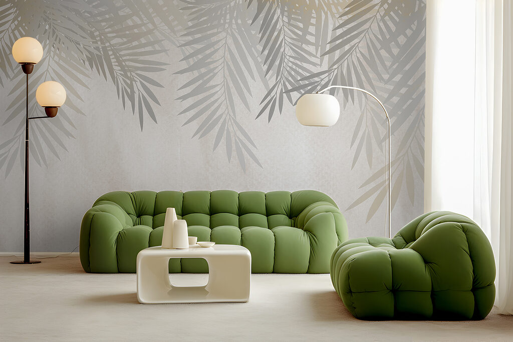Bleke palmveren langs bovenrand — interieur 5