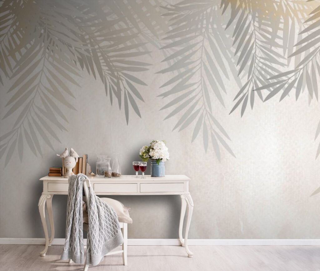 Bleke palmveren langs bovenrand — interieur 1