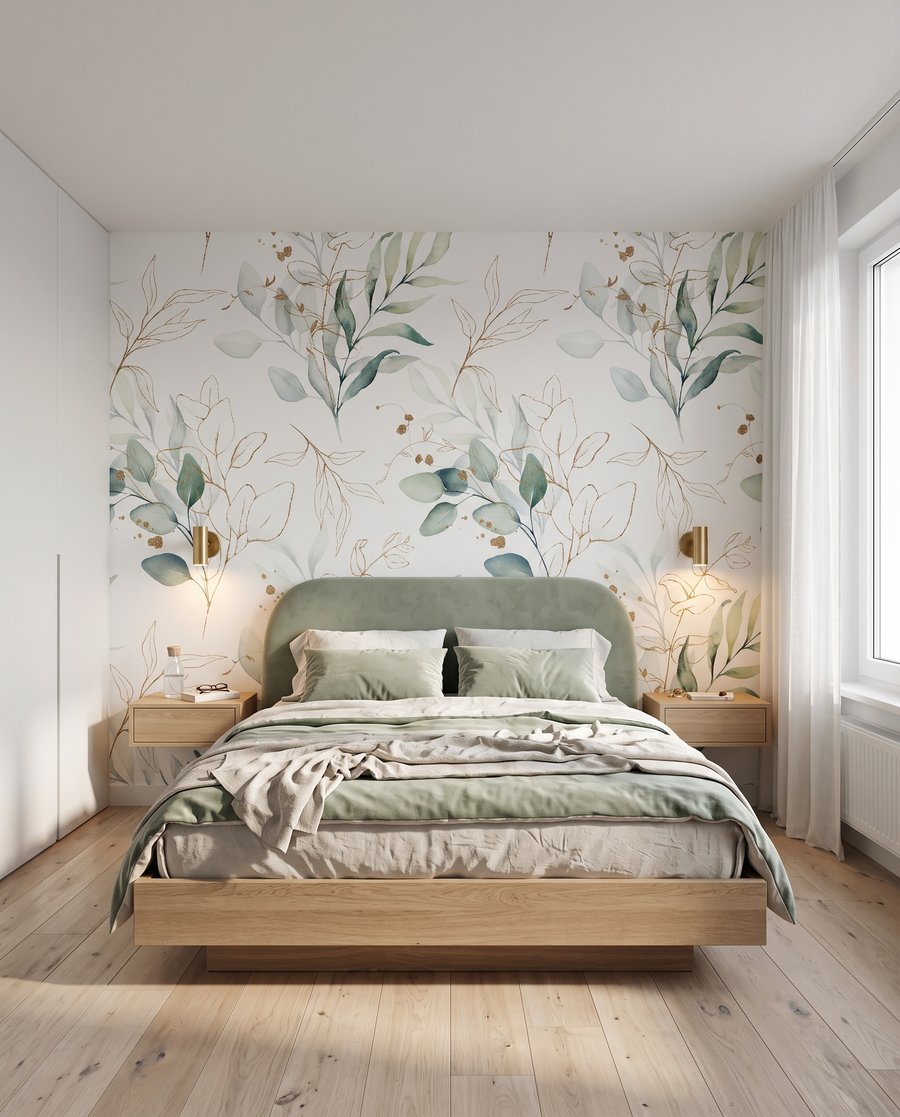 Bloesemtakjes in lichte aquarel — interieur 2