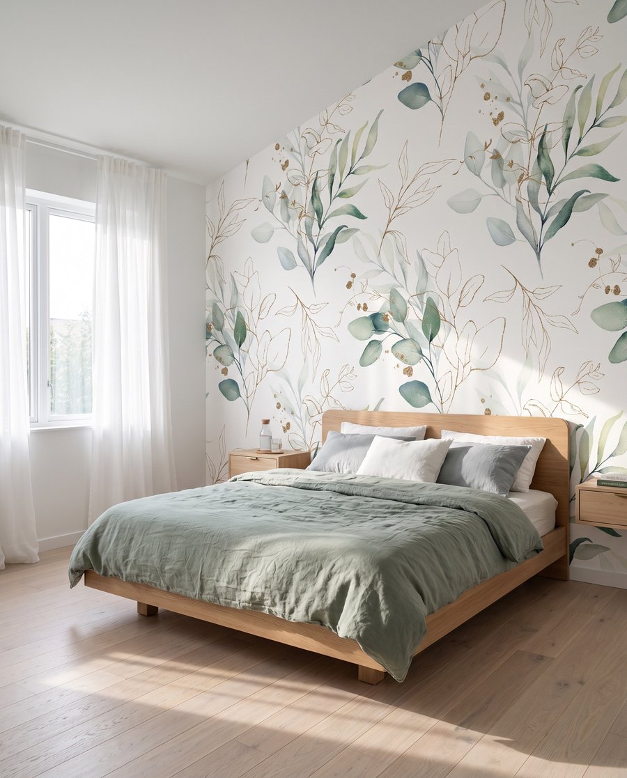 Bloesemtakjes in lichte aquarel — interieur 3