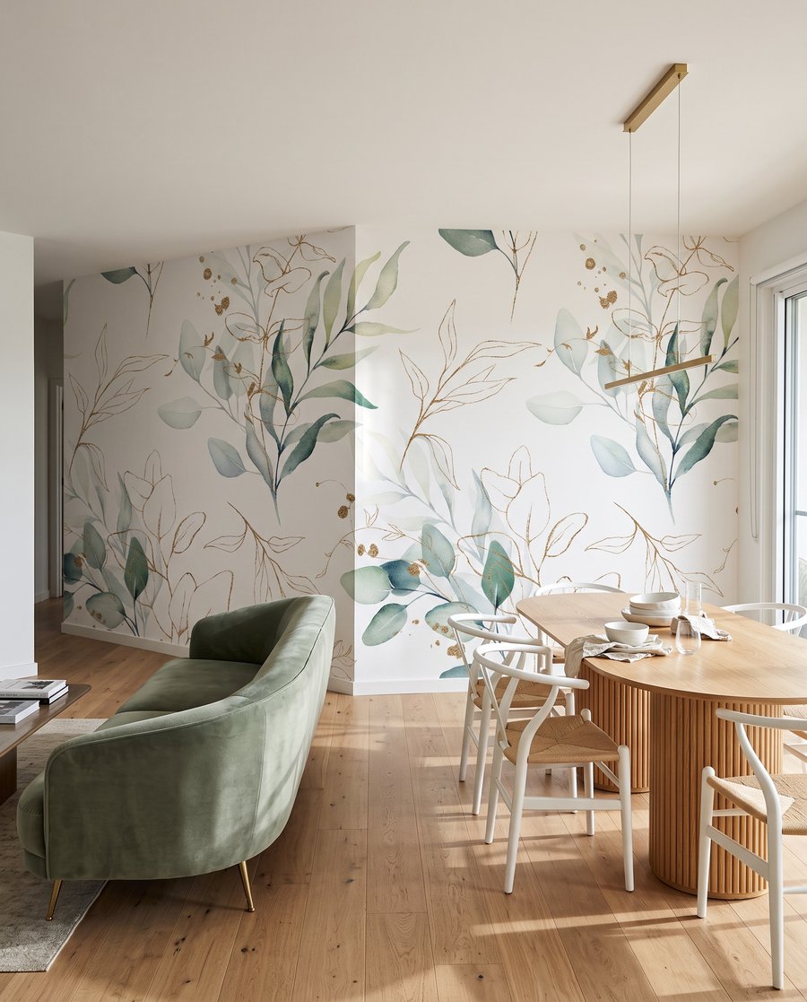 Bloesemtakjes in lichte aquarel — interieur 4