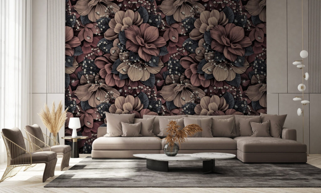 Bruinrode bloemen in nachtschaduw — interieur 2