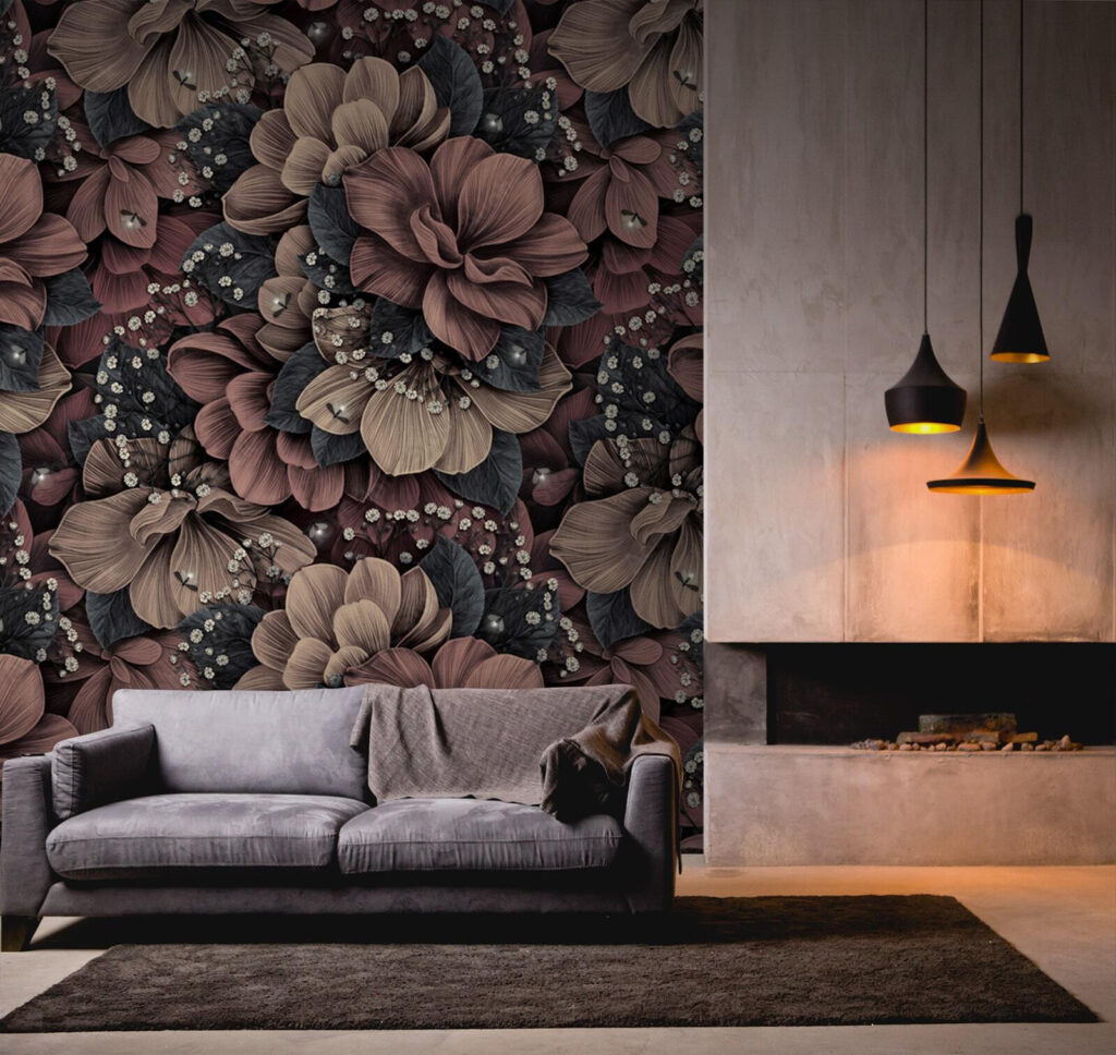 Bruinrode bloemen in nachtschaduw — interieur 3