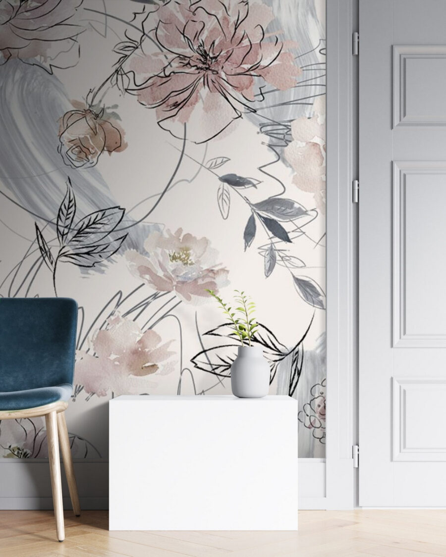 Vlinders tussen dunne bloemlijnen — interieur 2