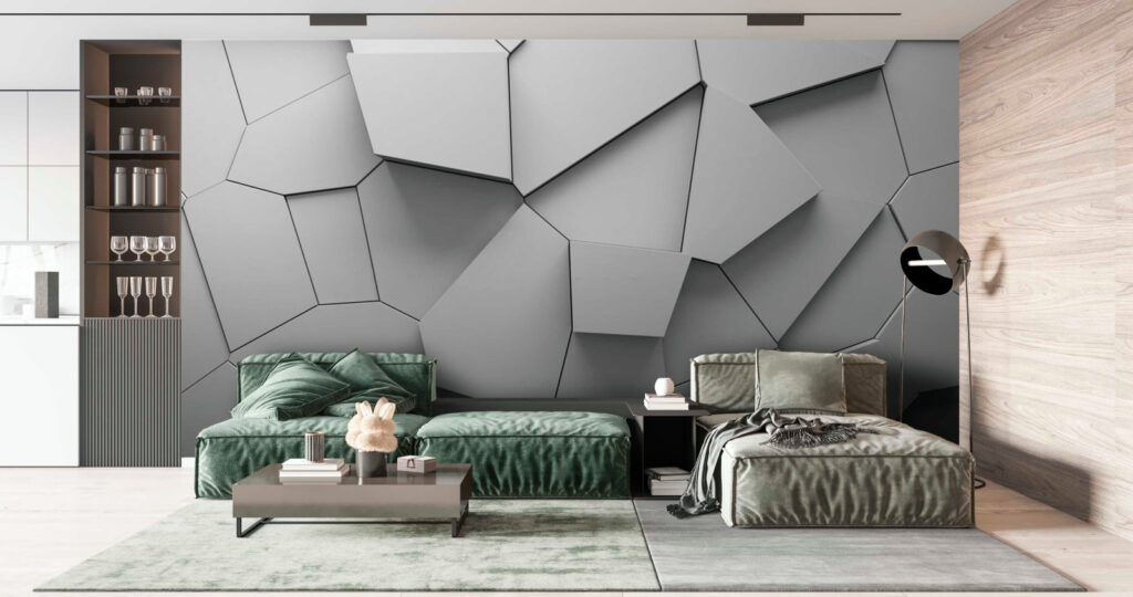 Witte veelhoeken steken uit — interieur 3
