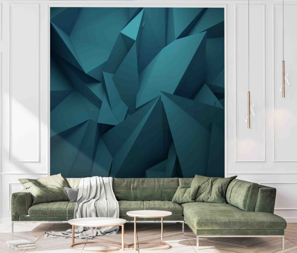 Turkooizen facetten met schaduw — interieur 2