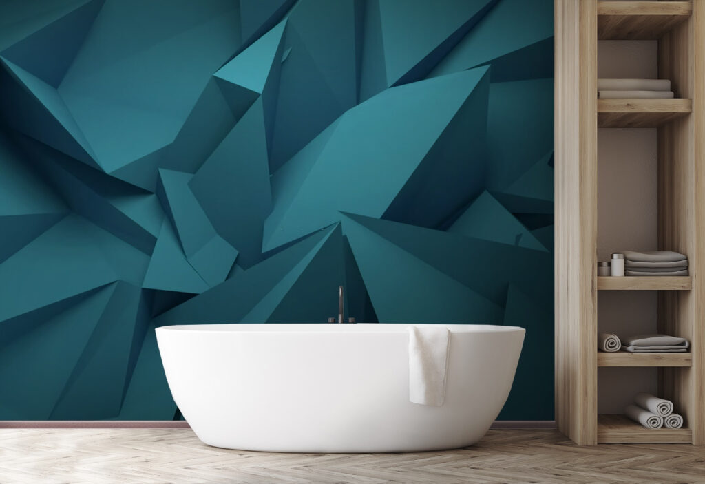 Turkooizen facetten met schaduw — interieur 3